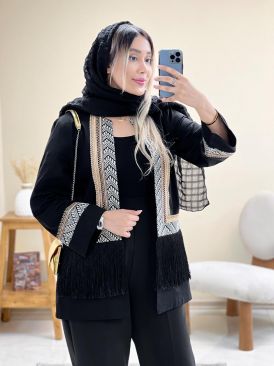 مدل مانتو مشکی خرجکار