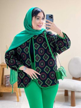 مانتو جلوباز تافته زنانه