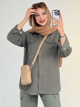 شومیز برگه جیب دار کد 19036
