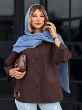 شومیز پایین هلال دو جیب کد 19176