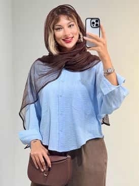 تصویر شومیز لینن دو جیب کد 19350