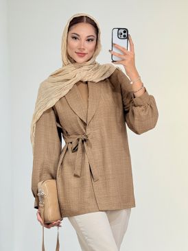 تصویر کت یقه آرشال کمردار کد19281