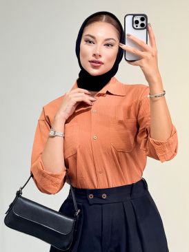 تصویر مانتو الیاف دو جیب کد 19064