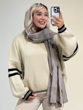 تصویر بافت یقه گرد دو خط کد 19560