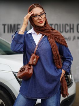 تصویر شومیز جین ترکیبی کد 19660
