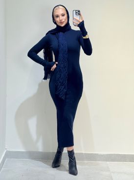 تصویر پیراهن ماکسی یقه اسکی کد 19761
