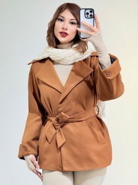 تصویر پالتو فوتر کمردار کد 19702