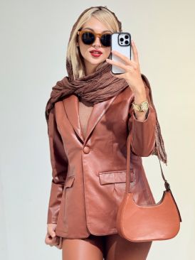 کت چرم یقه انگلیسی کد 19879