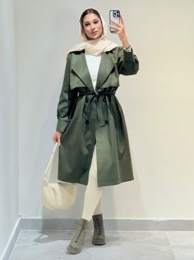 بارانی بلند کتان کد 19584