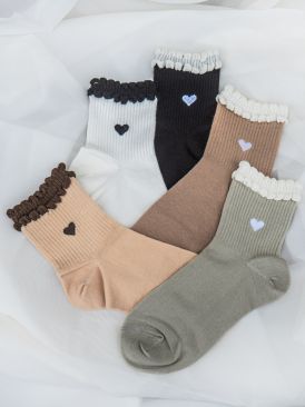 جوراب نیم ساق طرح قلب کد 19784