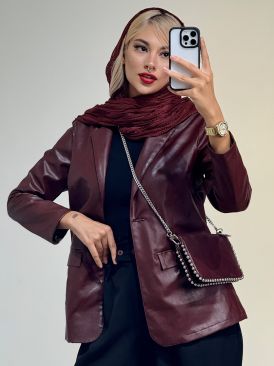 کت چرم یقه انگلیسی کد 19879