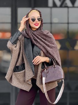 تصویر پالتو پانچ یقه آرشال کد 20143