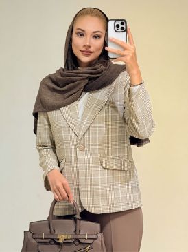 کت یقه بلیزر چهارخونه تولیدایواز کد 19804