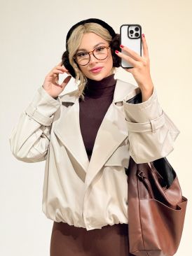 بارانی کوتاه یقه انگلیسی کد 20384