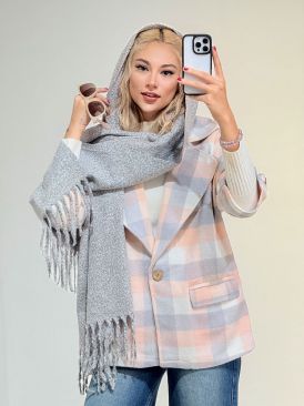 پالتو فوتر چهارخونه کد 20043