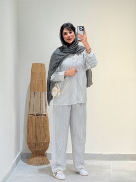 ست شومیز و شلوار پیلوتی کد 18594