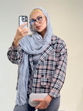 کراپ کت چهارخونه کد 19700