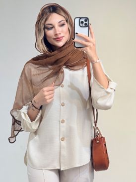 تصویر شومیز بیسکویتی پشت دکمه کد 19122