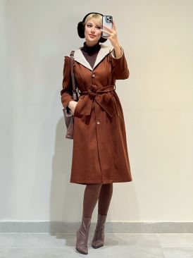 پالتو بلند کلاهدار کد 20356