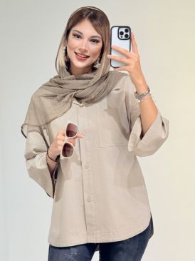 شومیز پایین هلال دو جیب کد 19176