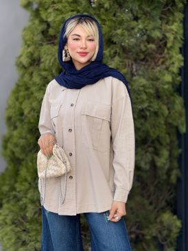 مانتو الیاف دو جیب کد 18726