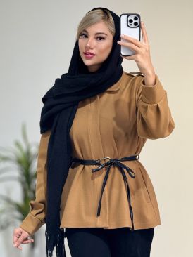 پالتو فوتر کمربنداردار کد 20331