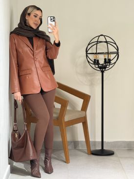 کت چرم یقه انگلیسی کد 19879