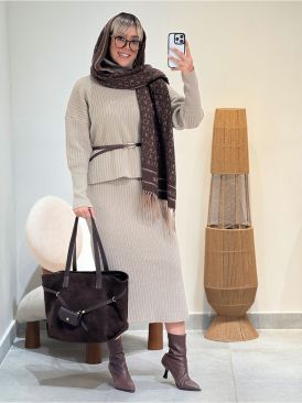 ست بلوز و دامن بافت کد 19809