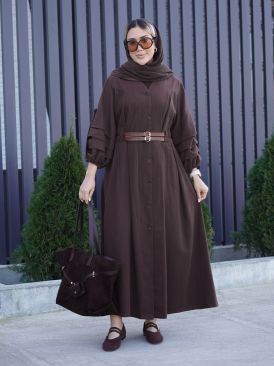 پیراهن کتان آستین پاگون کد 20571