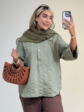 تصویر شومیز آستین بندی کد 19363