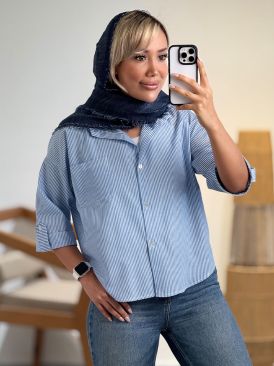 شومیز راه راه باکسی کد 20796