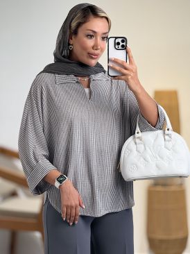 شومیز یقه هفت نخی کد 20802