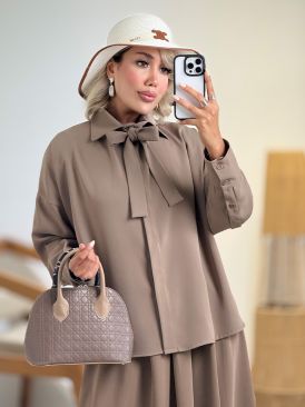 شومیز یقه کراواتی مورگان کد 20905
