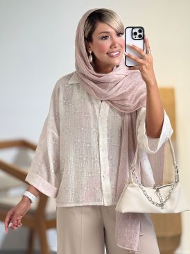 شومیز شیشه ای گلدار کد 21096