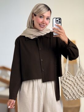 شومیز باکسی تک جیب کد 21204