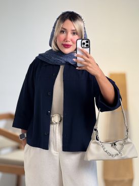 شومیز لینن پشت پیلی کد 21222
