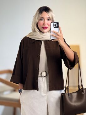 شومیز لینن پشت پیلی کد 21222