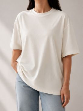 تیشرت باکسی سفید کد 21412