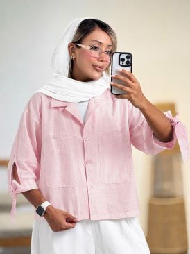 شومیز باکسی آستین بندی کد 21345