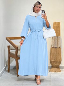 پیراهن کمردار الیزه کد 21340