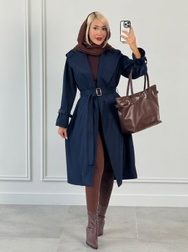 بارانی بلند کلاهدار کد ۲۱۷۸۲