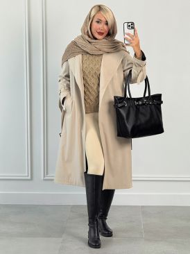 بارانی بلند کلاهدار کد ۲۱۷۸۲